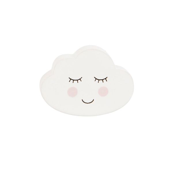 Sass & Belle Sweet Dreams Smiling Cloud Shaped Drawer Knob Cabinet Pull - White