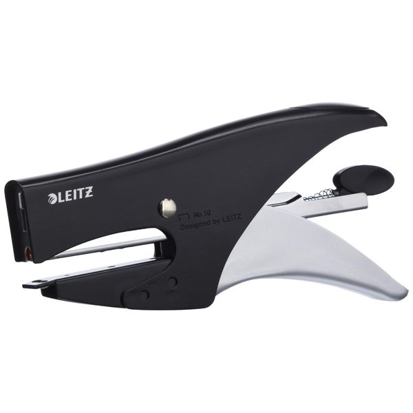 Leitz stylish small stapler, colour: black. loading mechanism: rear, stapling power: 15 sheets satin-Black