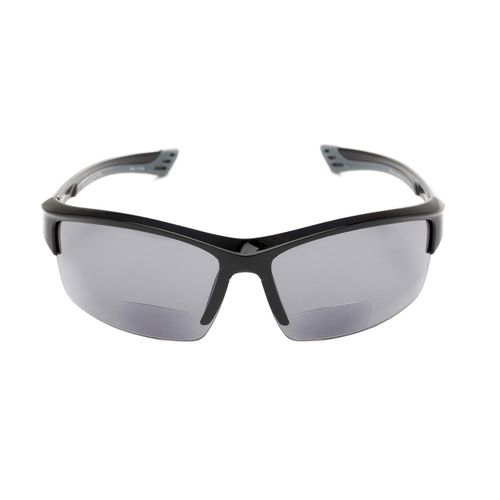 Readers.com: The Roster Bifocal Reading Sunglasses for Men and Women - Glossy Black with Smoke, 2.50