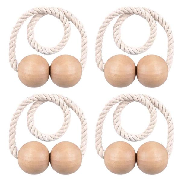 Keleily Magnetische Vorhang Raffhalter 4 Stück Vorhang Raffhalter Kinderzimmer Holz Fenster Drapieren Holdbacks Vorhang Clips für zu Hause, Wohnheim, Büro, Hotel Fenster Dekorative,Original Holzfarbe