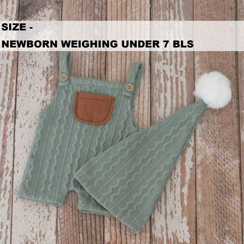 Zeroest Newborn Photography Props Outfits Boy Romper Hats Newborn Baby Photoshoot Outfits Girl Picture Props Newborn Photos (Dusty Green)