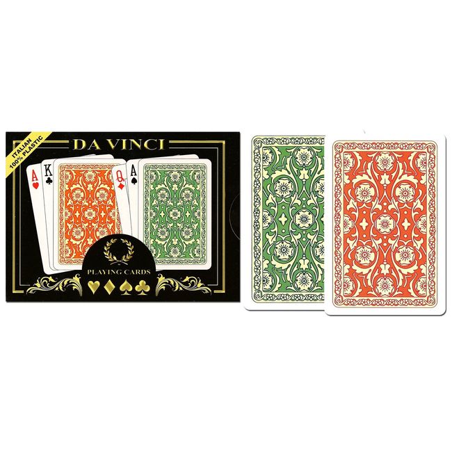 DA VINCI Venezia, Italian 100% Plastic Playing Cards, 2-Deck Set, Bridge Size Regular Index