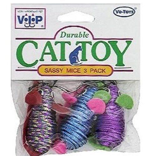 Vo-Toys Sassy Mice 2in 3 pack Cat Toy