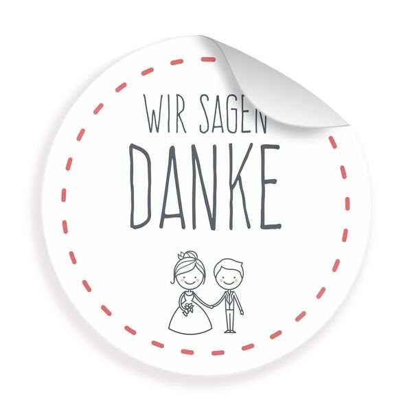 itenga 24x Sticker Wir Sagen Danke (Motiv 27) 4cm Geschenk Aufkleber runde Spruch Etiketten