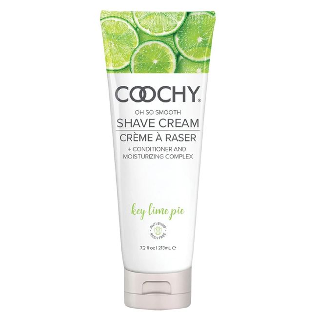 Coochy Rash-Free Shave Cream | Conditioner & Moisturizing Complex | Ideal for Sensitive Skin, Anti-Bump | Made w/Jojoba Oil, Safe to Use on Body & Face | Key Lime Pie 7.2floz/ 213mL