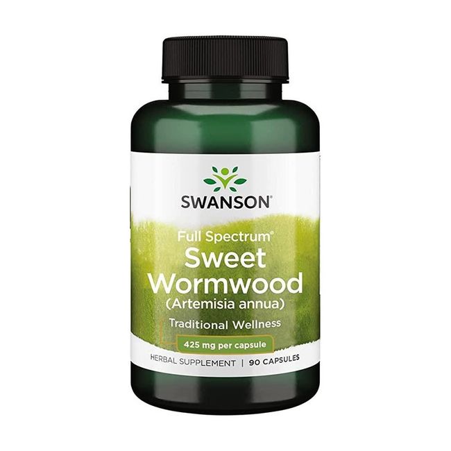 Swanson Sweet Wormwood - GI Health Microbiome Balance & Health Support Herbal Supplement Capsules with Arteminin 90 Capsules 425mg Each, 1