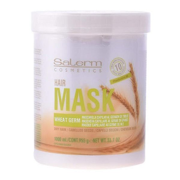 Salerm Cosmetics WHEAT GERM Capillary Mask, Provitamins B5 for Dry Hair (33.7 oz / 1000 ml - LARGE liter size)