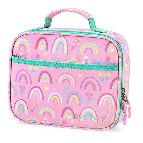 Kids Lunch Box for Girls and Boys, Insulated and Reusable 2.5L Pink Rainbow