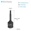 CoCud Impact Hex Bit Socket, H4 Bit 3/8" Drive, Metric Lengthen Screwdriver Socket Adapter - (Applications: for Torque Wrench)