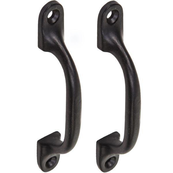 2X Quality Black Cast Iron 4"Pull Handles | Ideal for Kitchen Cabinets, Cupboards & Drawers