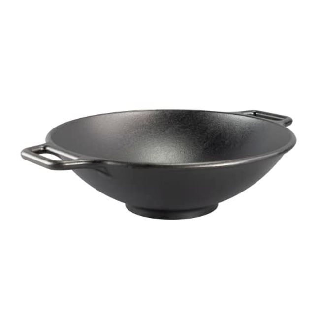 Lodge Pro-Logic Wok With Flat Base and Loop Handles, 14-inch