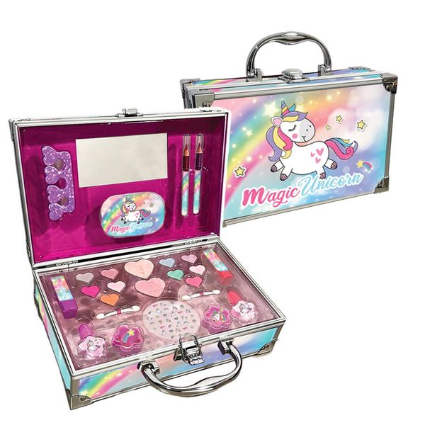 Nice Group - Magic Unicorn Case Make Up, Case with Mirror and Make-up Set for Children