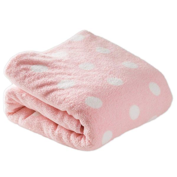 System K Towel, Baby-friendly Premium Towel, Super Soft, Fashionable Pattern Design, Fluffy Volume, Safe Hotel Specifications, Absorbent, Microfiber, Bath Towel, Dot Pink