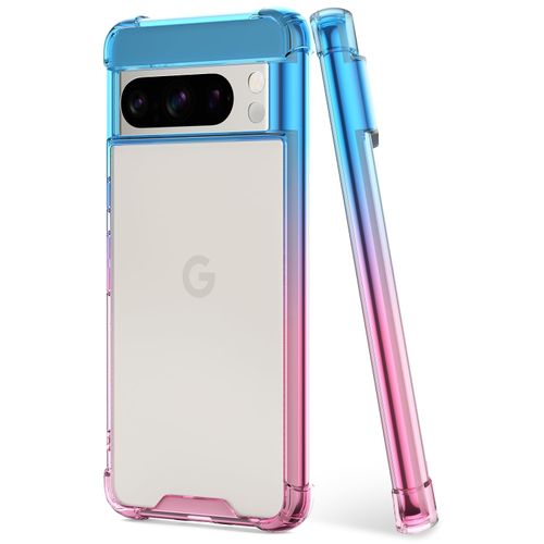 SALAWAT for Google Pixel 8 Pro Case, Clear Cute Gradient Slim Phone Case Cover Reinforced TPU Bumper Hard PC Back Shockproof Protective Case for Google Pixel 8 Pro 6.7 Inch 2023 (Blue Pink)