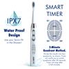 Sonic-FX Duo Dual Handle Rechargeable Electric Toothbrush Set for Adults and Kids - 3 Modes, Smart Auto-Timer - with Charging Dock Brush Holder and 14 Brush Heads - Black and White
