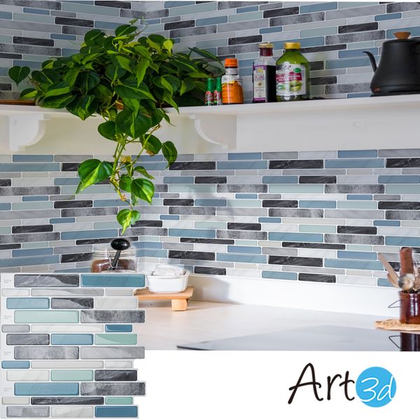 Art3d 10 Sheets Self-Adhesive Kitchen Backsplash,  Decorative Tiles