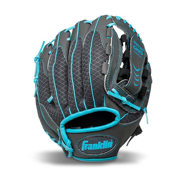 Franklin Sports Kids Baseball Glove - Youth Baseball, Softball + Teeball Glove for Boys + Girls - Shok Sorb Glove - Right Hand Throw - Graphite Blue - 10.5