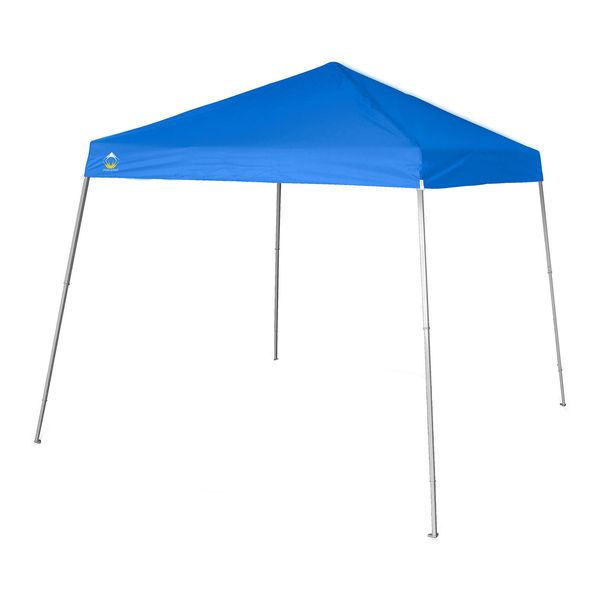 Crown Shades 10' x 10' Base 8' x 8' Top  Pop Up Canopy w/Carry Bag, Blue (Used)