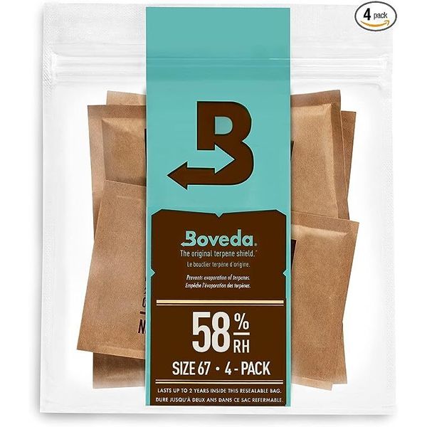 58% Two-Way Humidity Control Packs For Storing 1 lb – Size 67 – 4 Pack.