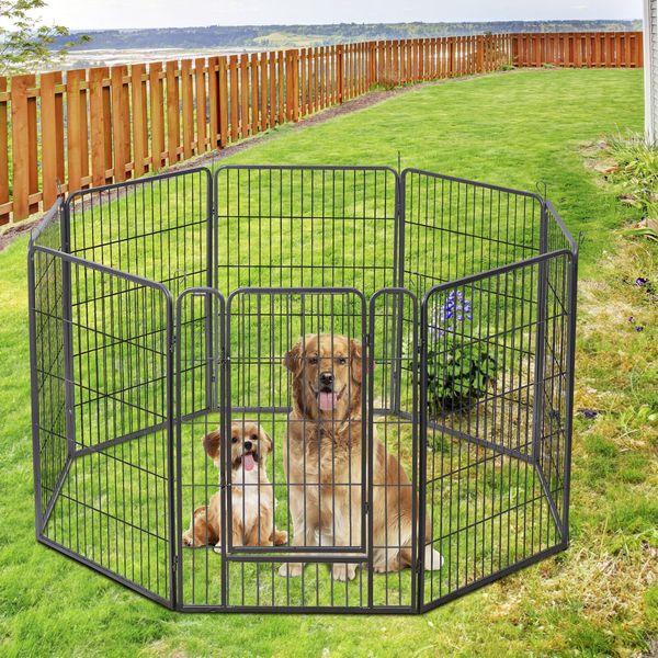 Custimzable Exercise Fence Metal Dog Playpen 40" 8 Panel Multiple Shape For Pet