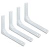 4 PCS Heavy Duty Shelf Bracket,L Shape Right Angle Bracket (White, 200mm×150mm)
