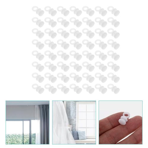 100pcs Curtain Track Carrier Glide Rollers Traverse Rod Slides Plastic Curtain Rail Track Gliders Hook for Windows Door Shower Curtain Tracks Accessories