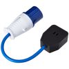 Powermaster 341082 16A-13A Fly Lead Converter 16A Plug to 13A Socket, Blue