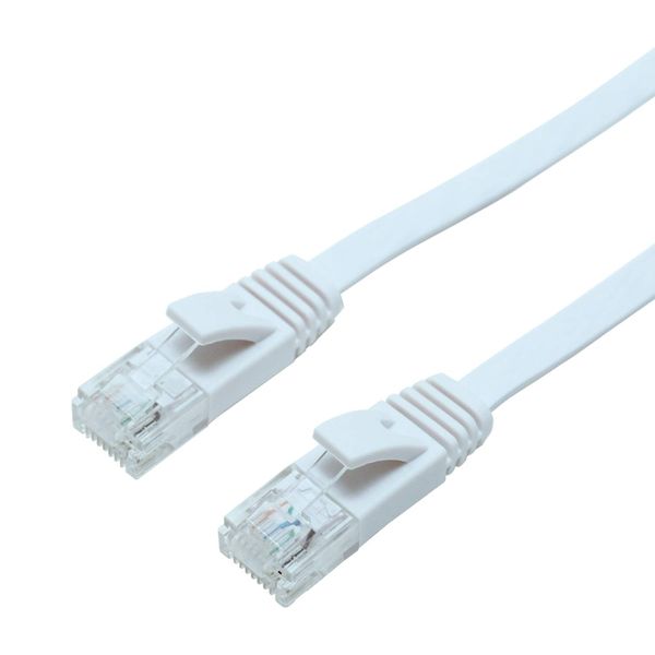 Miyoshi MCO Category 6A Flat LAN Cable, White, 0.5m TWU-6A5WH