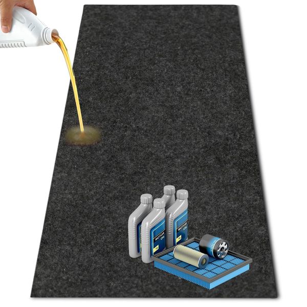 36 X 60 Inch Oil Spill Mat Under Car Driveway Mats,Reusable Rubber Mat for Ga...