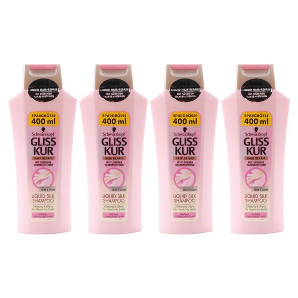 Gliss Shampoo Liquid Silk 400ml PACK OF 4, EAN: 4015000913089