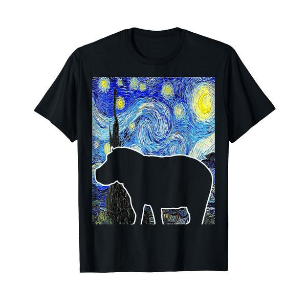 Hippo Starry Night Van Gogh Funny Hippopotamus Lover T-Shirt