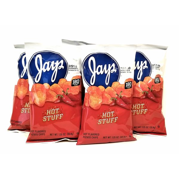 Jay's Hot Stuff 5 Pack 1.25 oz Hot Flavored Potato Chips