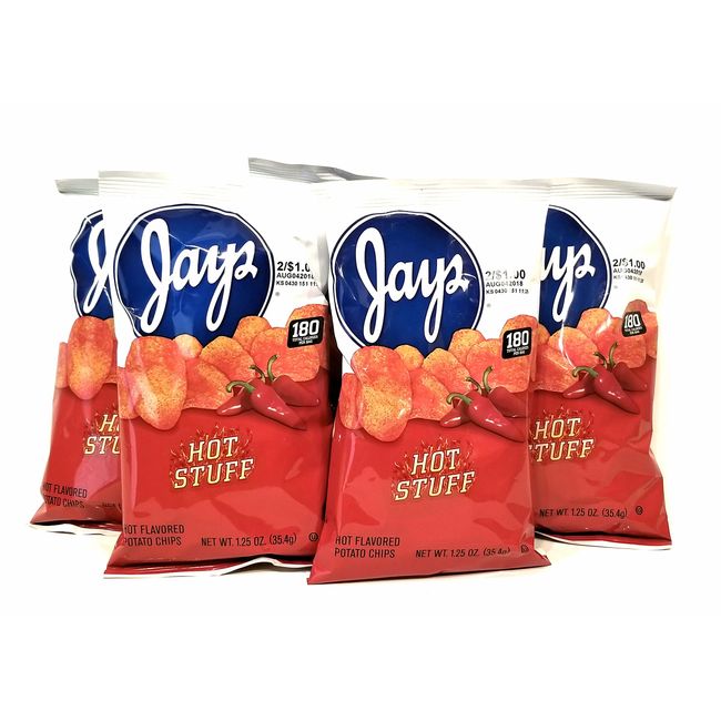 Jay's Hot Stuff 5 Pack 1.25 oz Hot Flavored Potato Chips