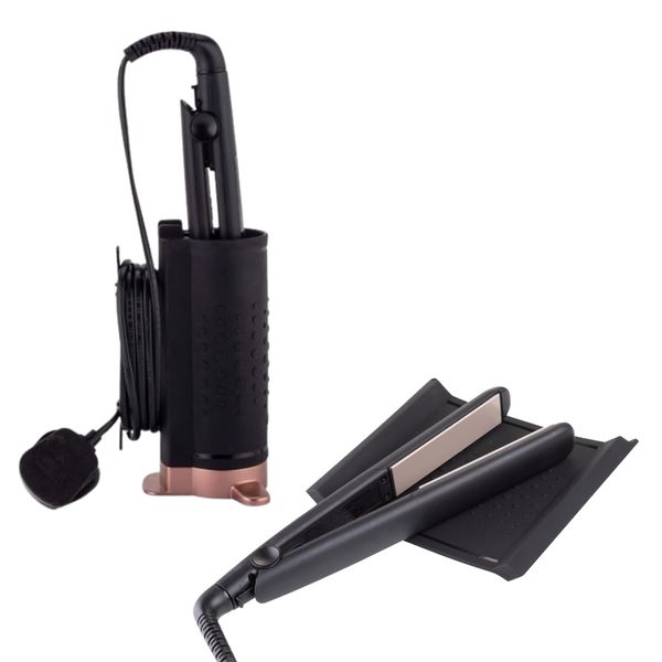 Minky Styling Pod - Silicone Heat Resistant Storage for Straighteners & Hair Crimper, Cable Management, Heat Proof, Lightweight, Heat Resistant Mat Included, Choice of Colours (Black & Rose Gold)