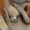 Tuscany Silver Women's Sterling Silver Abalone Butterfly Adjustable Ring - Size Q 1/2
