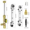 Valve Core Remover Installer Tool & HVAC Service Wrench with Hex Bit Adapter Kit