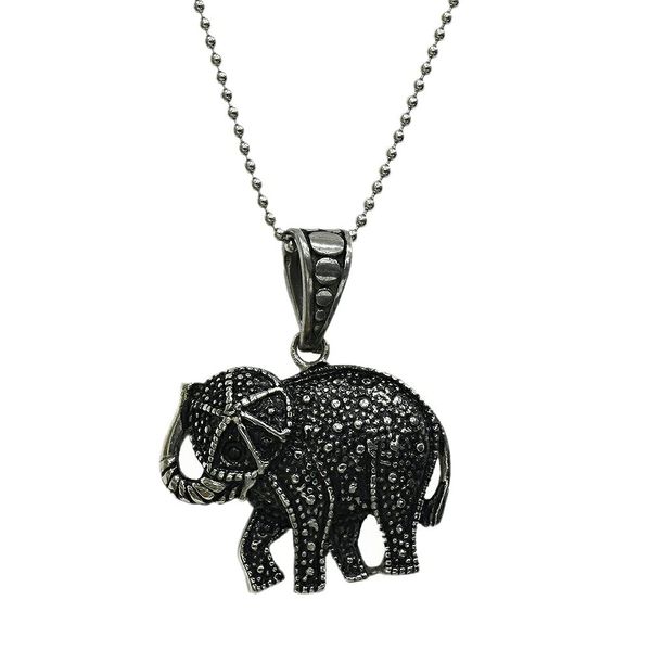 Rubby Stainless Steel Elephant Chain Pendant