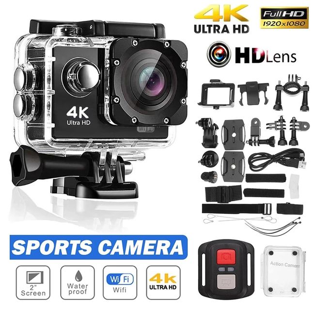 Original H9 Action Camera Ultra HD 4K/30fps WiFi 2.0-inch 170D Underwater  Waterproof Helmet Video