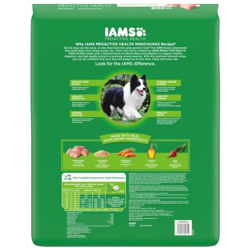 Iams Proactive Health  Adult MiniChunks Dry Dog Food Chicken 30 lb