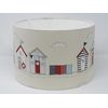 Blue Beach Hut Drum Lampshade
