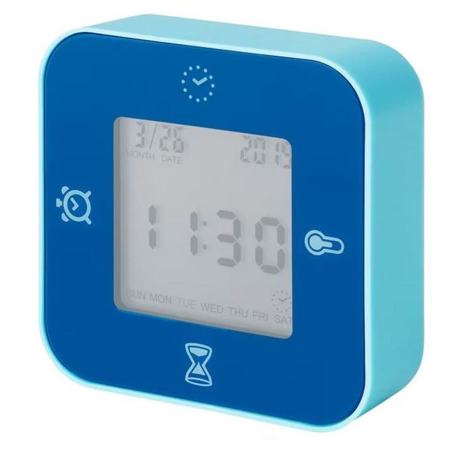 Ikea KLOCKIS: Clock/Thermometer/Alarm/Timer Blue (704.699.56)