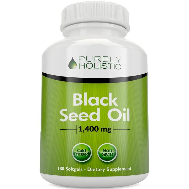 Black Seed Oil 1,400 mg 180 Softgels Omega 6, 9 Black Cumin Seed Oil Antioxidant