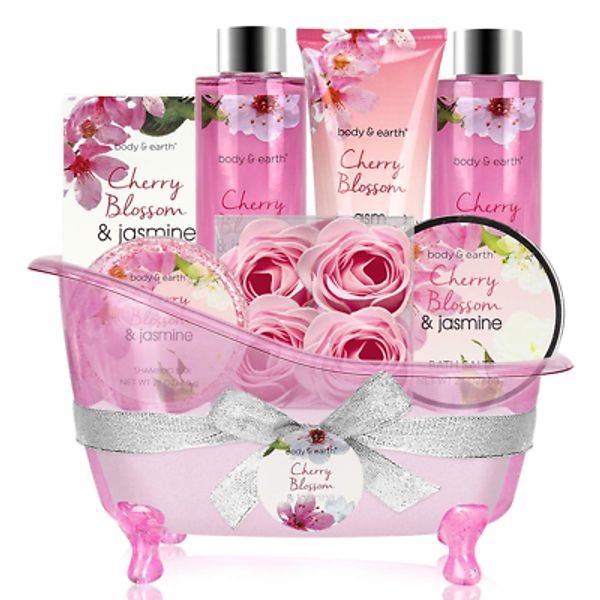 Gift Baskets for Women Body & Earth Bath and Body Gift Set for Women, Cherry Blo