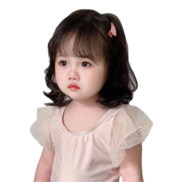 Wig, Cute Full Wig, For Kids, Girls, Short, Curly Hair, Cute Princess, Loose Fluffy, Children's Wave, Patten Bangs, Girl Wig, Lightweight, All-Full Wig, Costume, Shichi-Go-San Recitals, Birthday