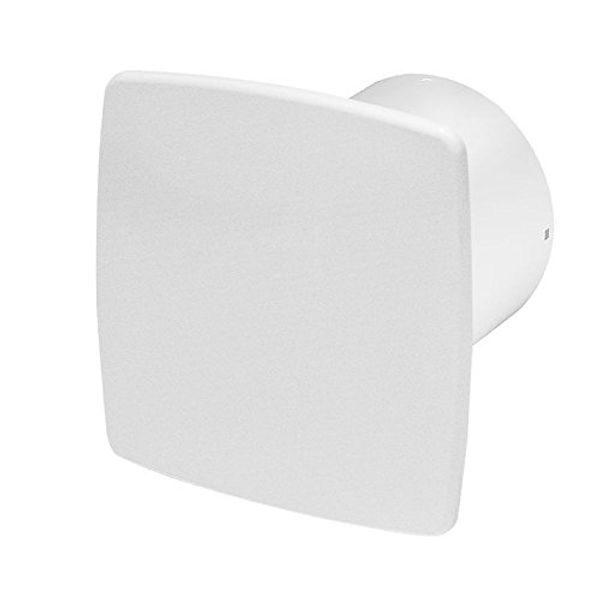 Silent Bathroom Extractor Fan 100mm / 4" with Pull Cord Switch and White Front Panel KWS100W+PNB