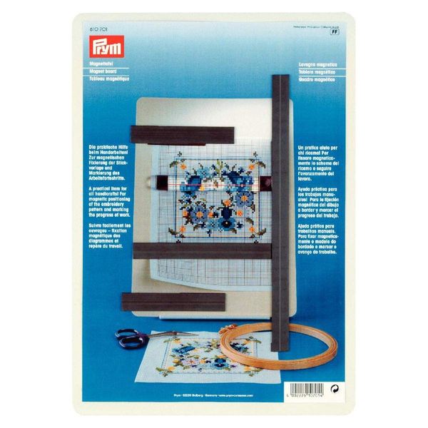 Prym 610701 Magnet Board Magnettafel, Metall, weiß, Multi, 30 x 21 cm, weiß, 1 Stück