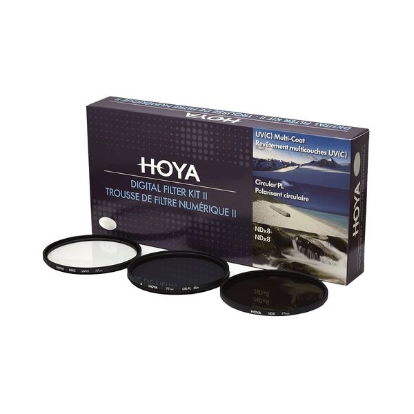 Hoya Digital Filter Kit (77mm) inkl Cirkular Polfilter/ND-Filter (NDx8)/HMC-C, UV-Filter