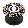 Monogram Letter O Initial Brown Black Leopard Print PopSockets Swappable PopGrip