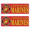 USMC Marines Logo Bumper Sticker, 3 1/2" x 10" Size, 2 Pack