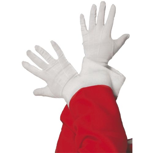 Smiffys Santa Gloves, White , Christmas Fancy Dress Accessory, Santa Dress Up Accessories